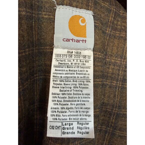 Vintage Carhartt Chore Coat Mens L Blanket Lined Barn Jacket Brown Outdoor - Picture 11 of 11
